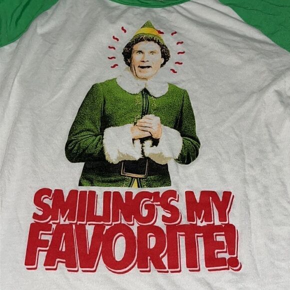 NWOT - Elf 3/4 sleeve T-shirt - smiling is my favorite - Picture 2 of 3